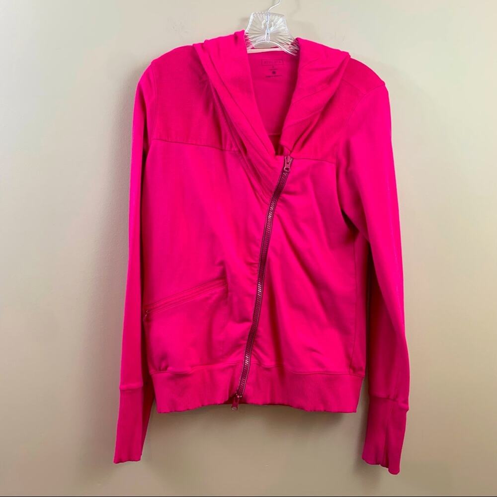 Athleta Asymmetrical Zip-Up Hoodie Long Sleeve Pink Top